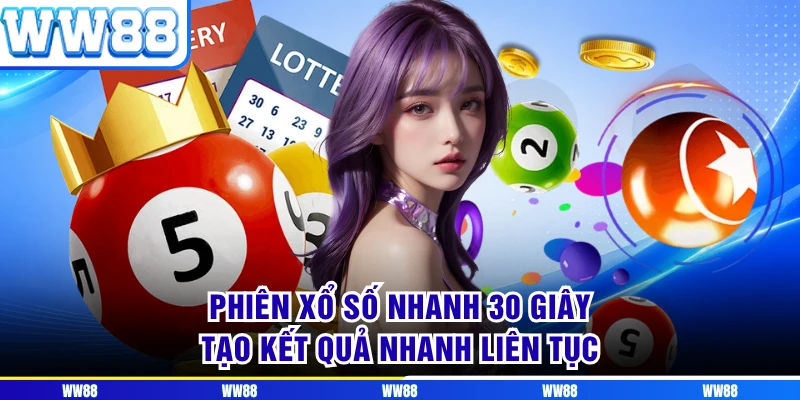 Phiên xổ số nhanh 30 giây tạo kết quả nhanh liên tục